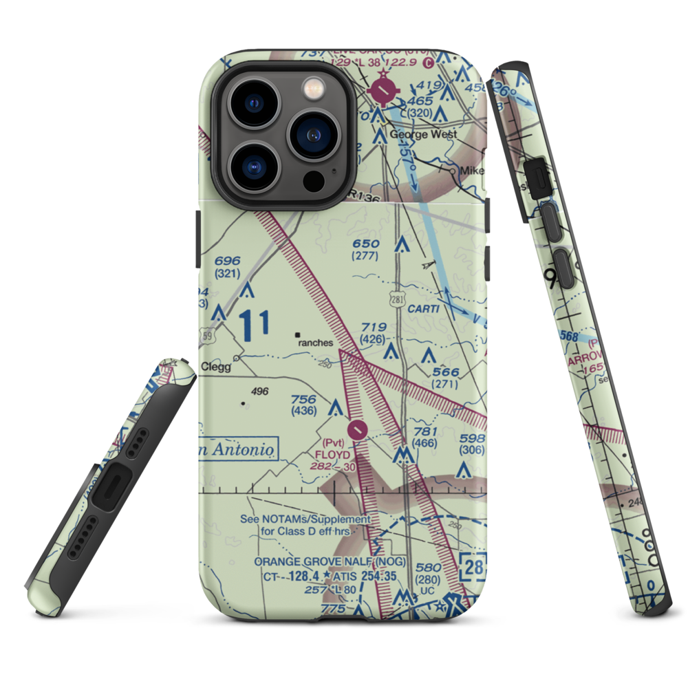 Rossler Ranch Airport (59TS) VFR Sectional  Tough iPhone Case iPhone 13 Pro Max model shown