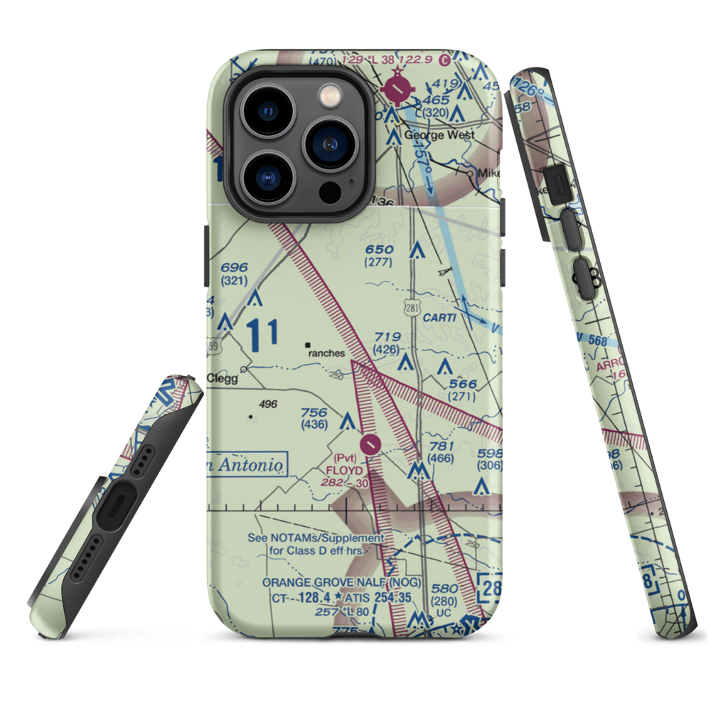Rossler Ranch Airport (59TS) VFR Sectional  Tough iPhone Case iPhone 14 Pro Max model shown
