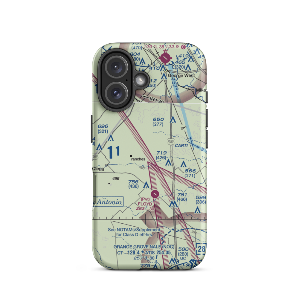 Rossler Ranch Airport (59TS) VFR Sectional  Tough iPhone Case iPhone 16 model shown