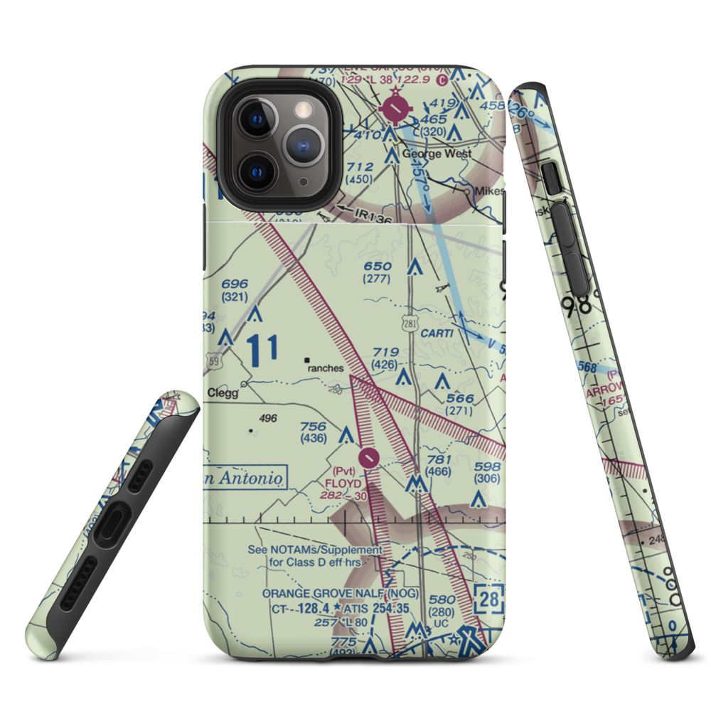 Rossler Ranch Airport (59TS) VFR Sectional  Tough iPhone Case iPhone 11 Pro Max model shown