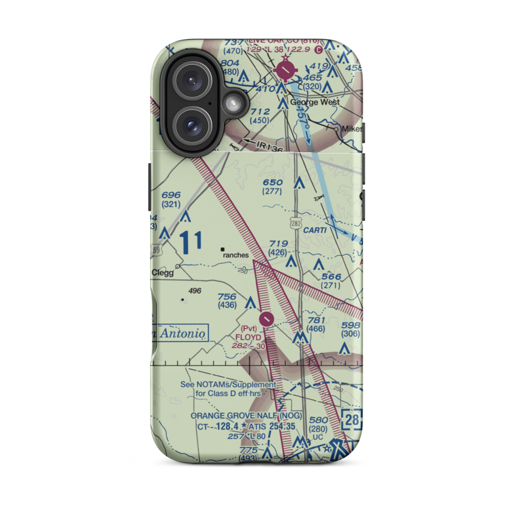 Rossler Ranch Airport (59TS) VFR Sectional  Tough iPhone Case iPhone 16 Plus model shown