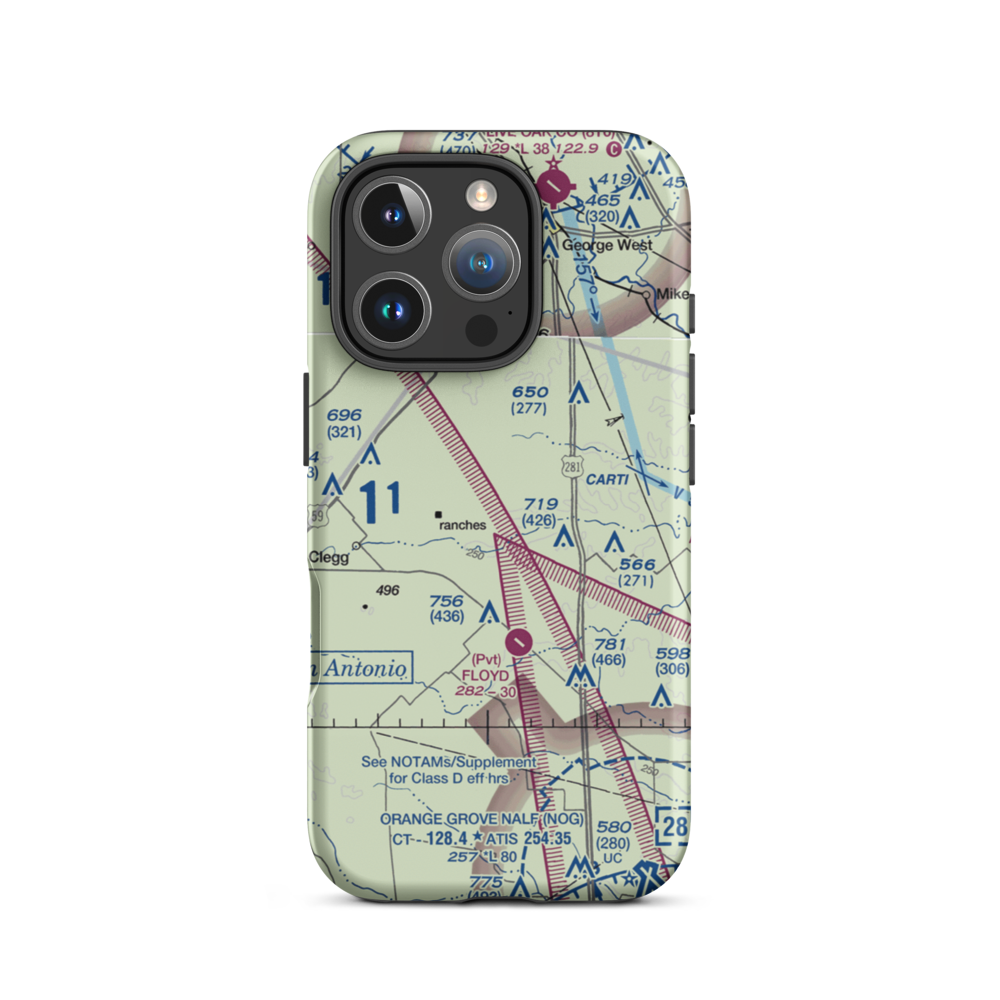 Rossler Ranch Airport (59TS) VFR Sectional  Tough iPhone Case iPhone 16 Pro model shown