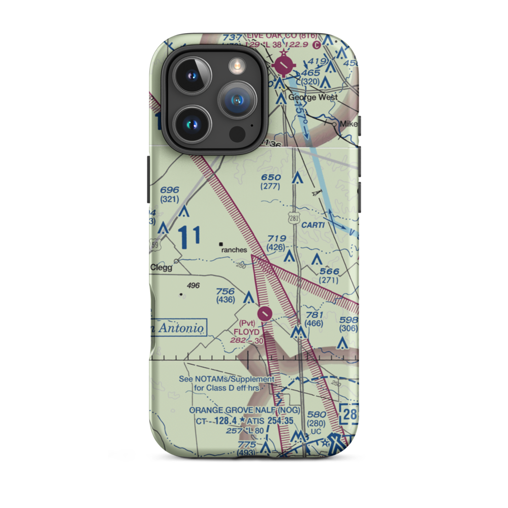 Rossler Ranch Airport (59TS) VFR Sectional  Tough iPhone Case iPhone 16 Pro Max model shown