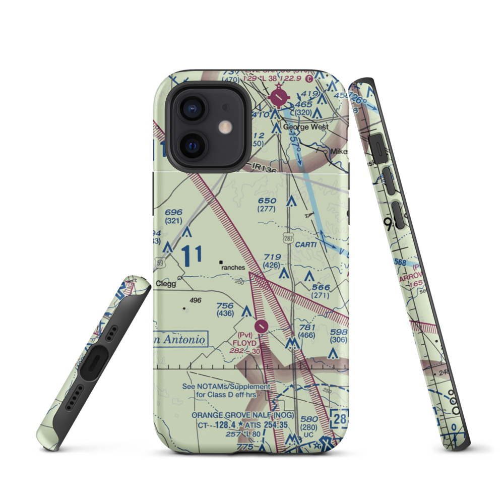 Rossler Ranch Airport (59TS) VFR Sectional  Tough iPhone Case iPhone 12 model shown