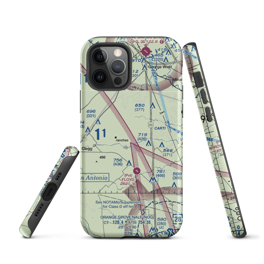 Rossler Ranch Airport (59TS) VFR Sectional  Tough iPhone Case iPhone 12 Pro model shown