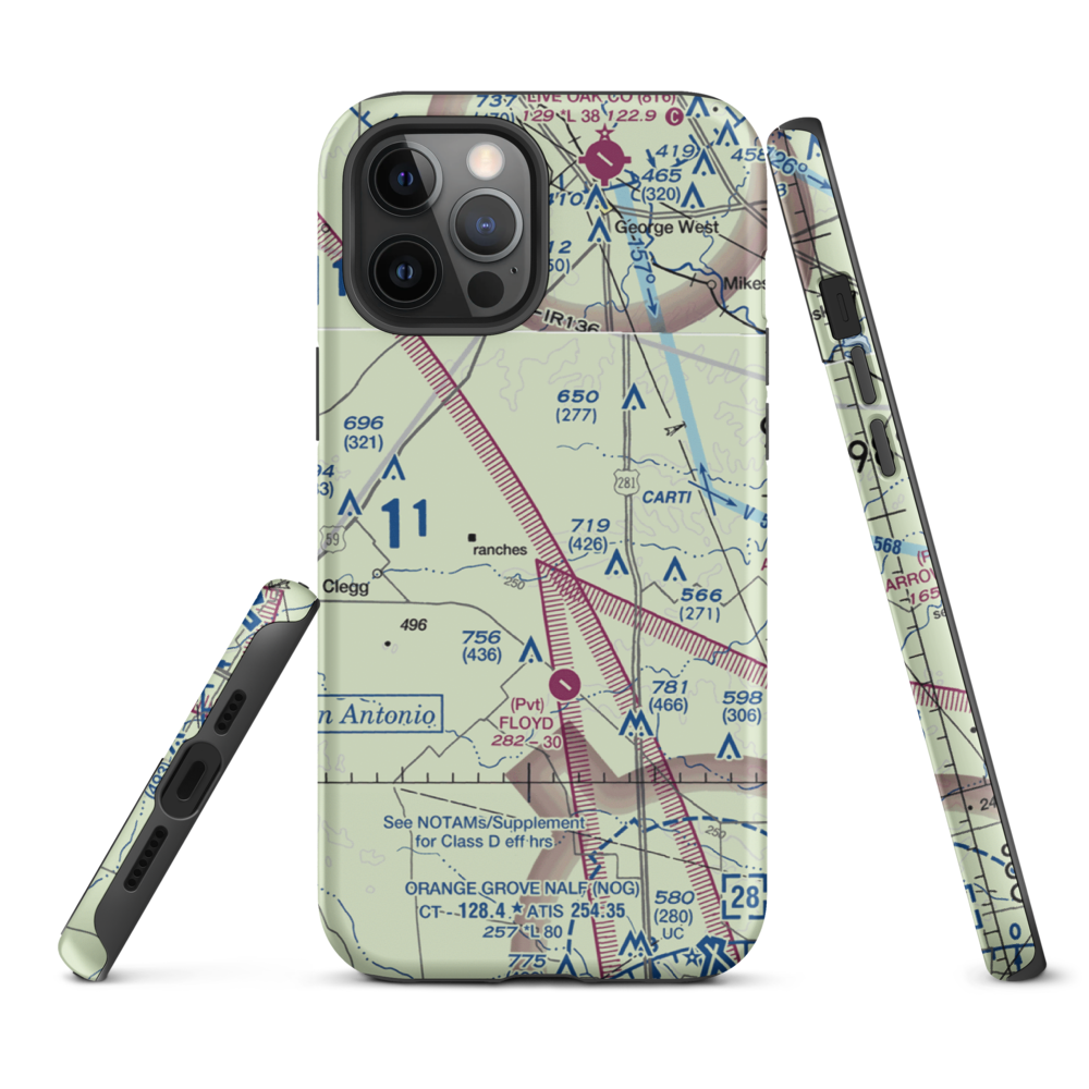 Rossler Ranch Airport (59TS) VFR Sectional  Tough iPhone Case iPhone 12 Pro Max model shown