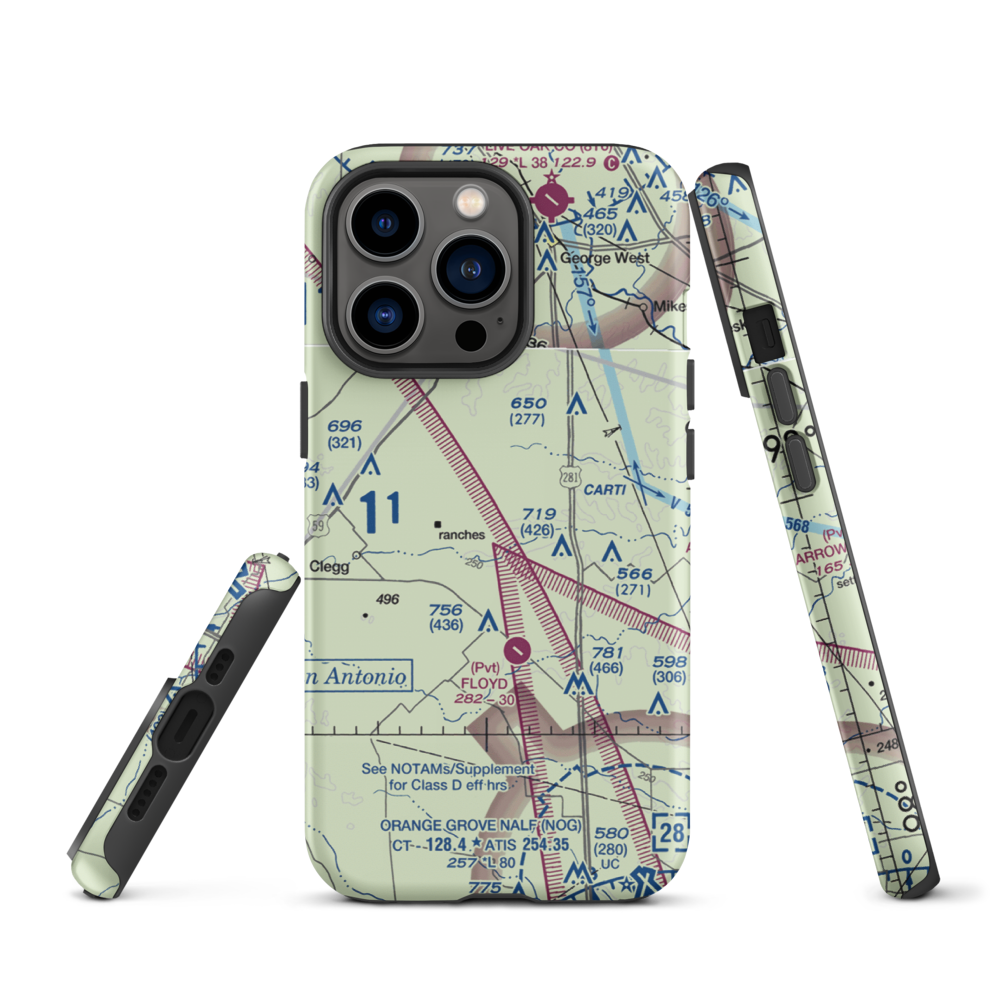 Rossler Ranch Airport (59TS) VFR Sectional  Tough iPhone Case iPhone 13 Pro model shown