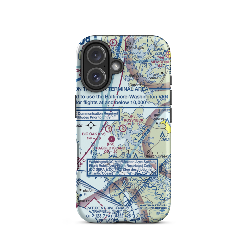 Rossneck Airport (MD04) VFR Sectional  Tough iPhone Case iPhone 16 model shown