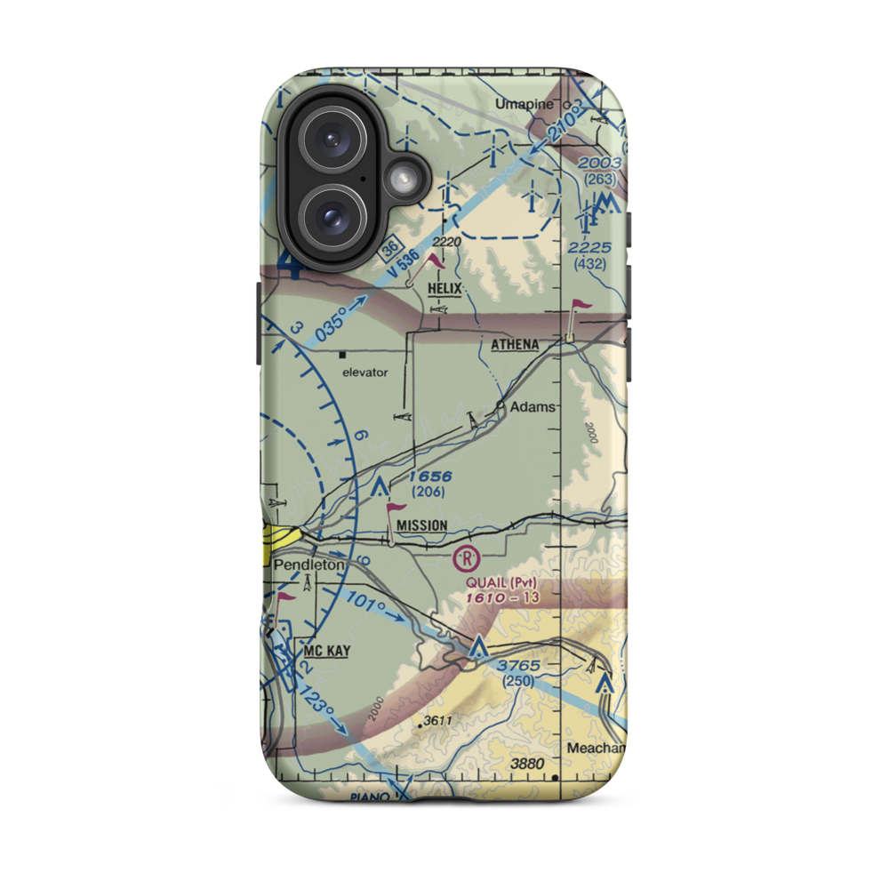 Rothrock Field (OG04) VFR Sectional  Tough iPhone Case iPhone 16 Plus model shown