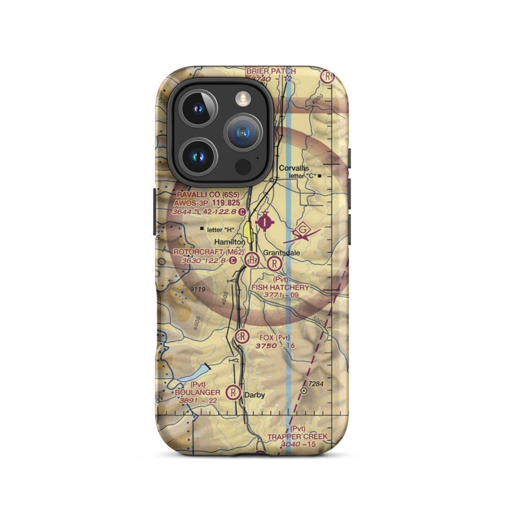 Rotorcraft Heliport (M62) VFR Sectional  Tough iPhone Case iPhone 16 Pro model shown