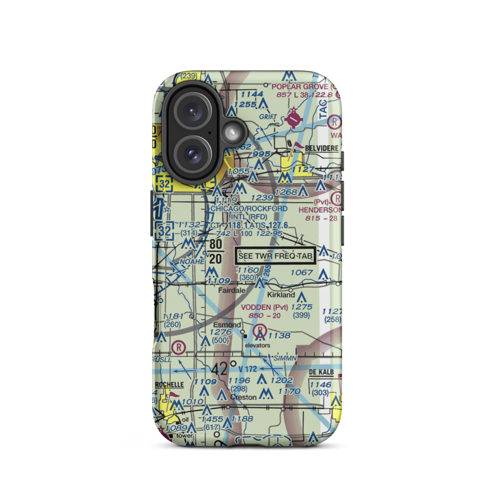 Rotstein Airport (IS59) VFR Sectional  Tough iPhone Case iPhone 16 model shown