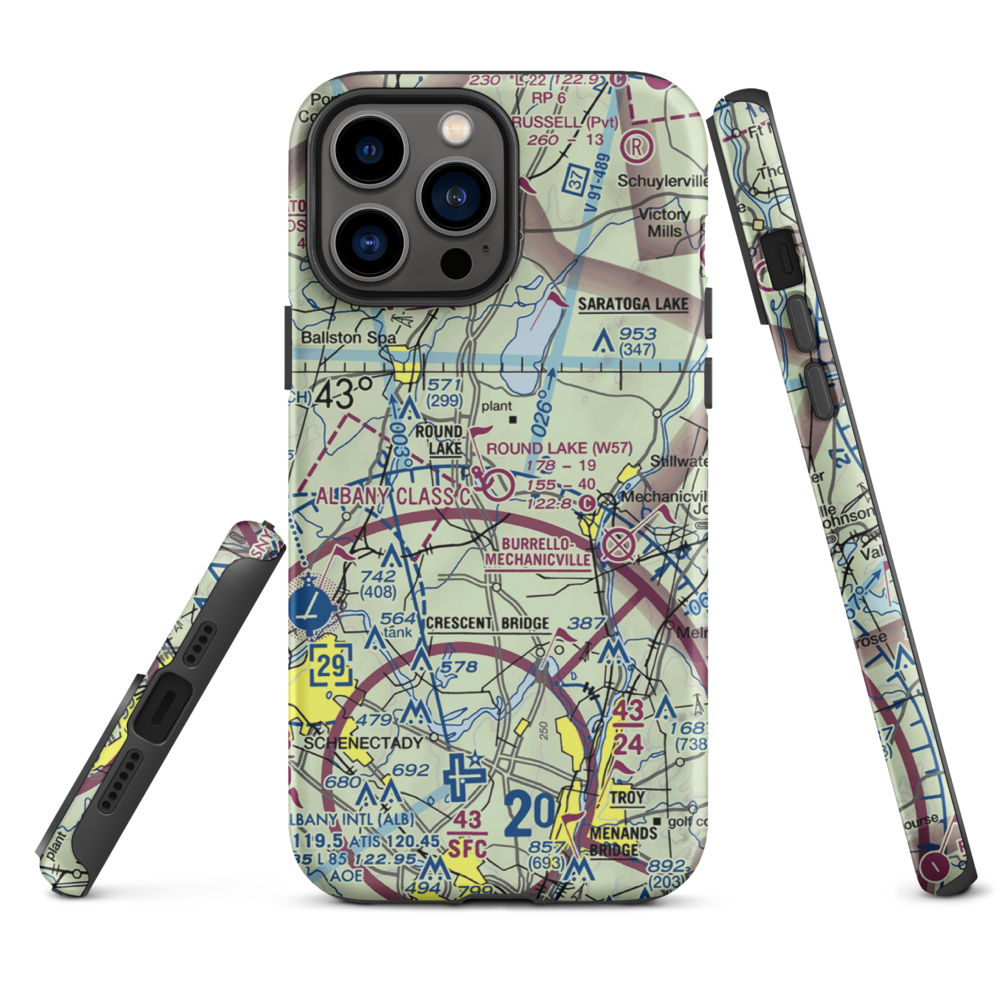 Round Lake Airport and Seaplane Base (W57) VFR Sectional  Tough iPhone Case iPhone 13 Pro Max model shown