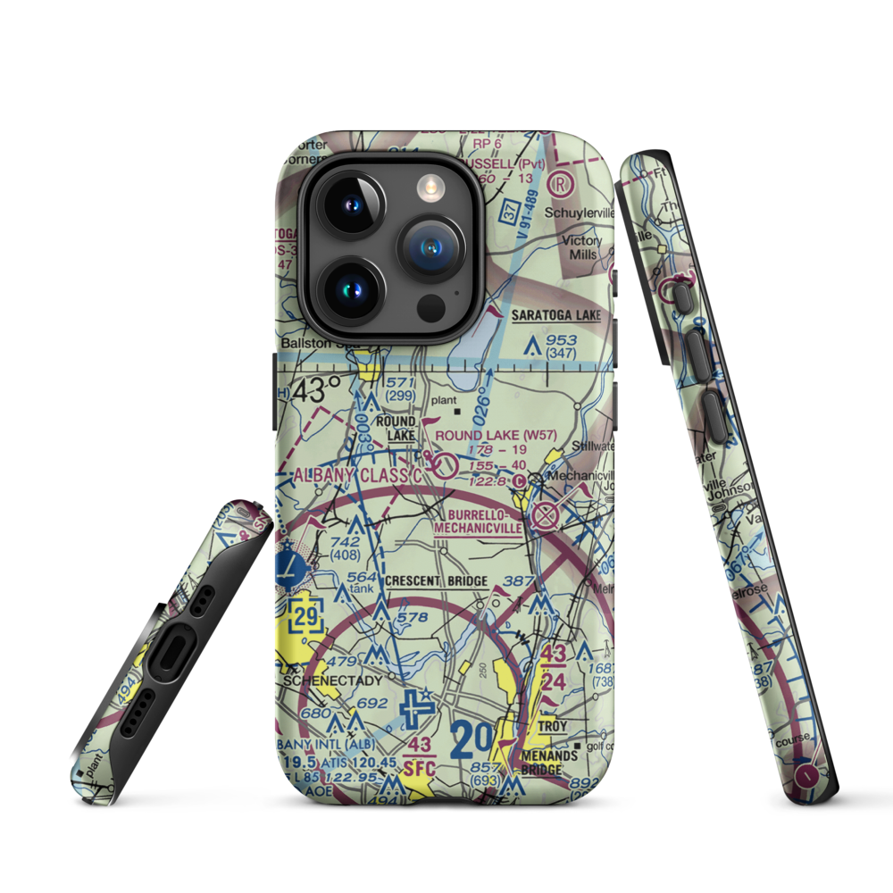 Round Lake Airport and Seaplane Base (W57) VFR Sectional  Tough iPhone Case iPhone 15 Pro model shown