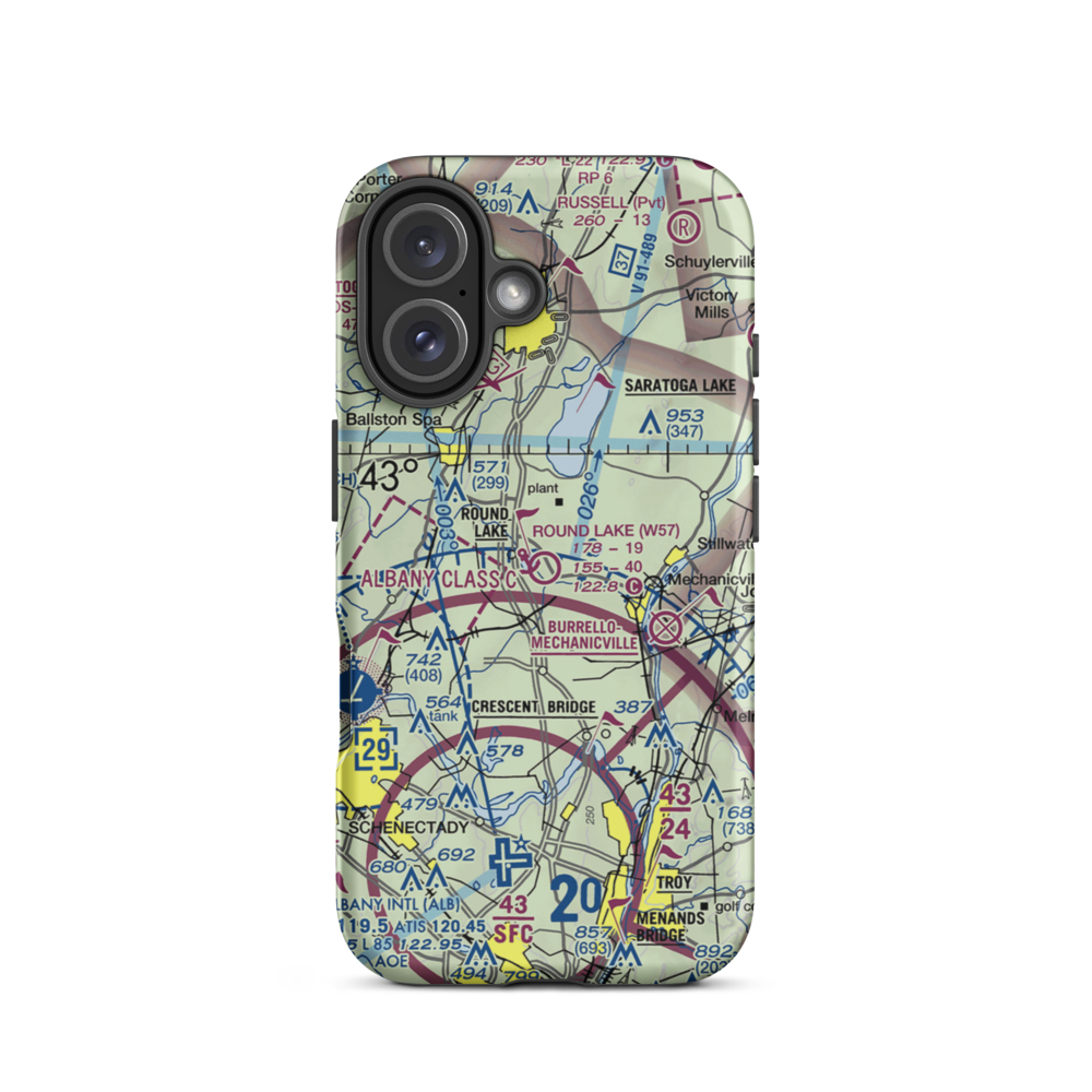 Round Lake Airport and Seaplane Base (W57) VFR Sectional  Tough iPhone Case iPhone 16 model shown