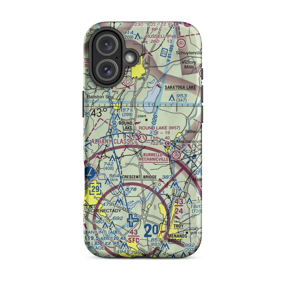 Round Lake Airport and Seaplane Base (W57) VFR Sectional  Tough iPhone Case iPhone 16 Plus model shown