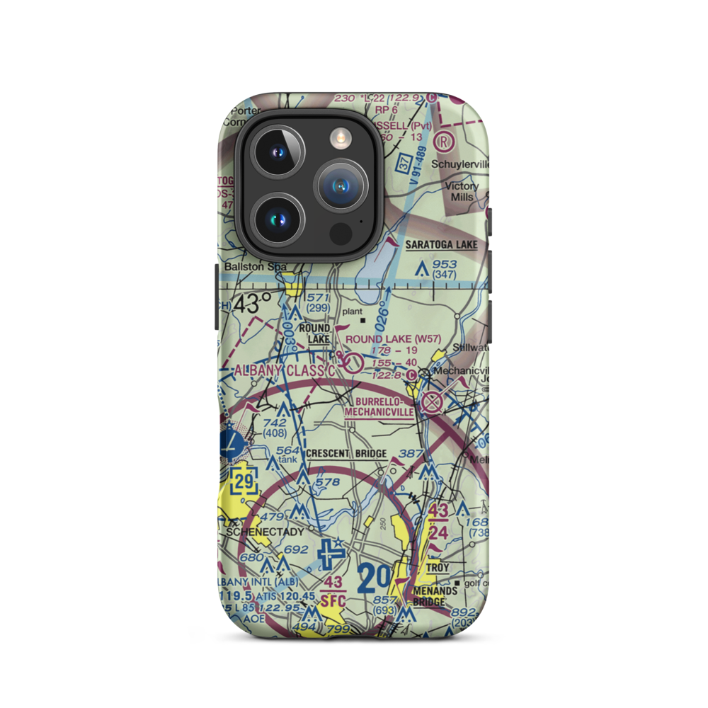 Round Lake Airport and Seaplane Base (W57) VFR Sectional  Tough iPhone Case iPhone 16 Pro model shown