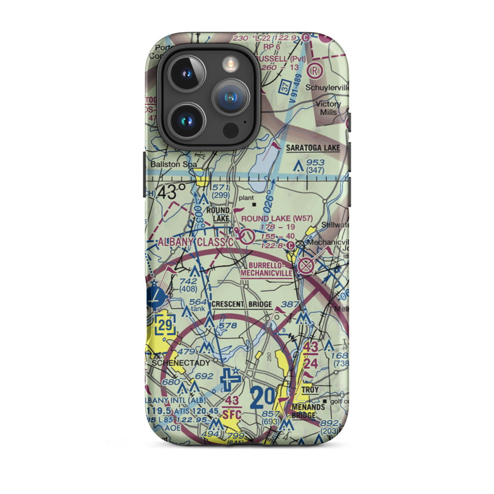 Round Lake Airport and Seaplane Base (W57) VFR Sectional  Tough iPhone Case iPhone 16 Pro Max model shown