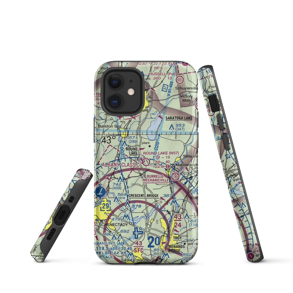 Round Lake Airport and Seaplane Base (W57) VFR Sectional  Tough iPhone Case iPhone 12 mini model shown