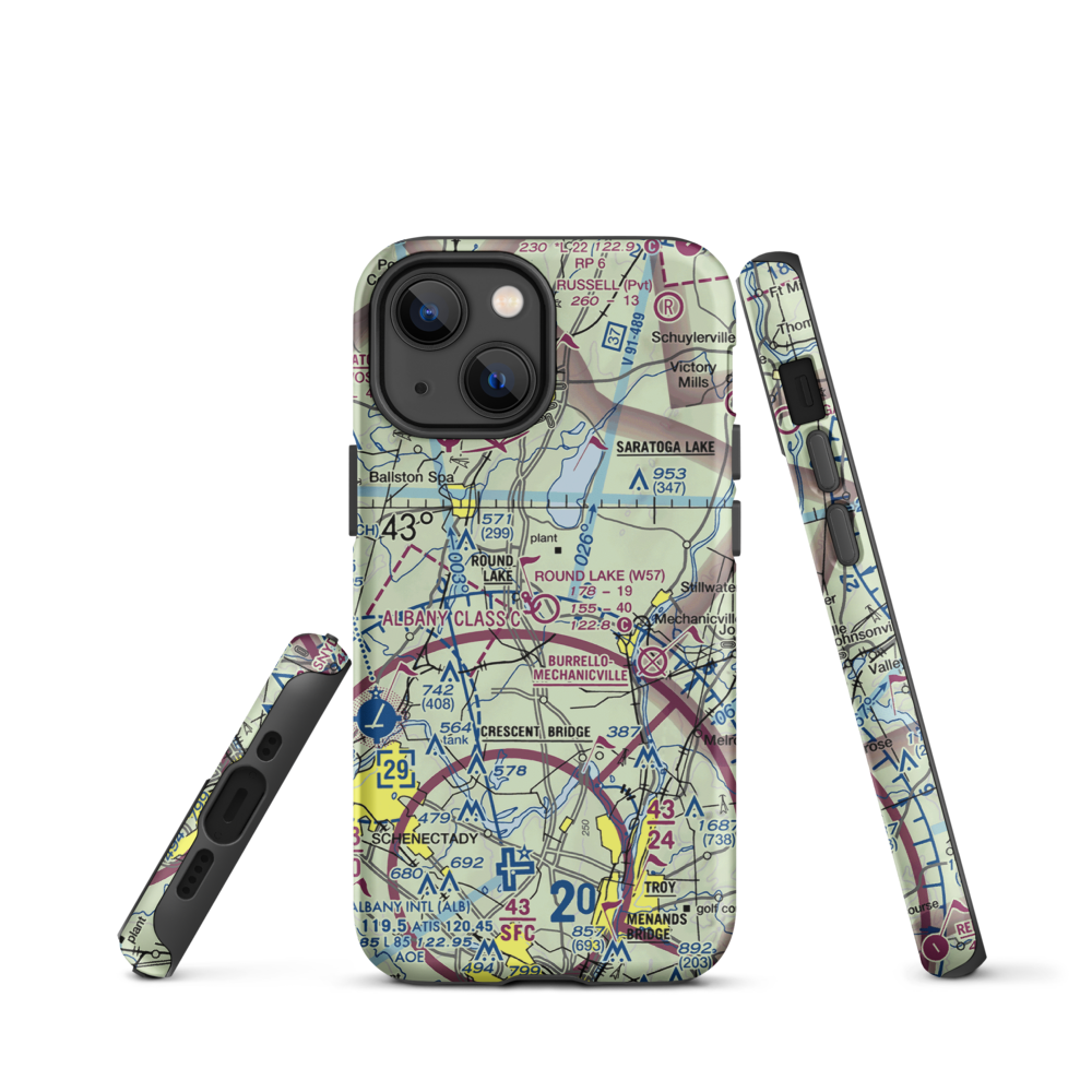 Round Lake Airport and Seaplane Base (W57) VFR Sectional  Tough iPhone Case iPhone 13 mini model shown