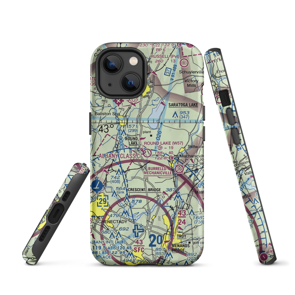 Round Lake Airport and Seaplane Base (W57) VFR Sectional  Tough iPhone Case iPhone 13 model shown