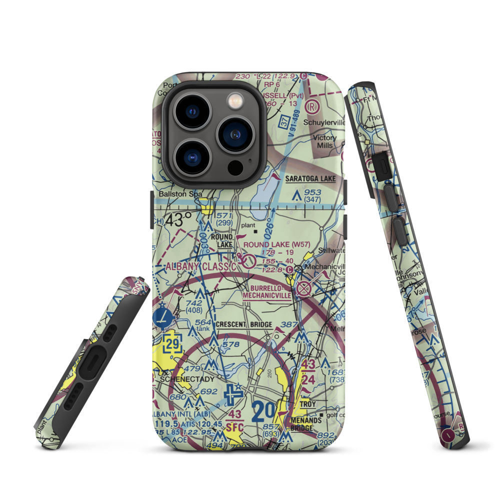 Round Lake Airport and Seaplane Base (W57) VFR Sectional  Tough iPhone Case iPhone 13 Pro model shown