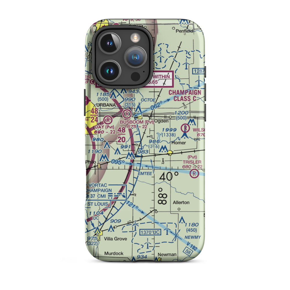 Routh Airport (9IL2) VFR Sectional  Tough iPhone Case iPhone 16 Pro Max model shown