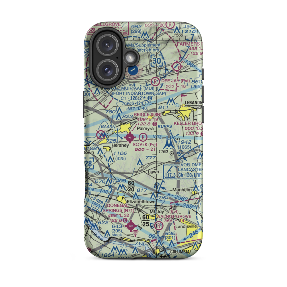 Rover Airport (PA31) VFR Sectional  Tough iPhone Case iPhone 16 Plus model shown