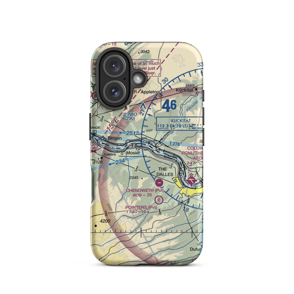 Rowena Dell Airport (02OR) VFR Sectional  Tough iPhone Case iPhone 16 model shown