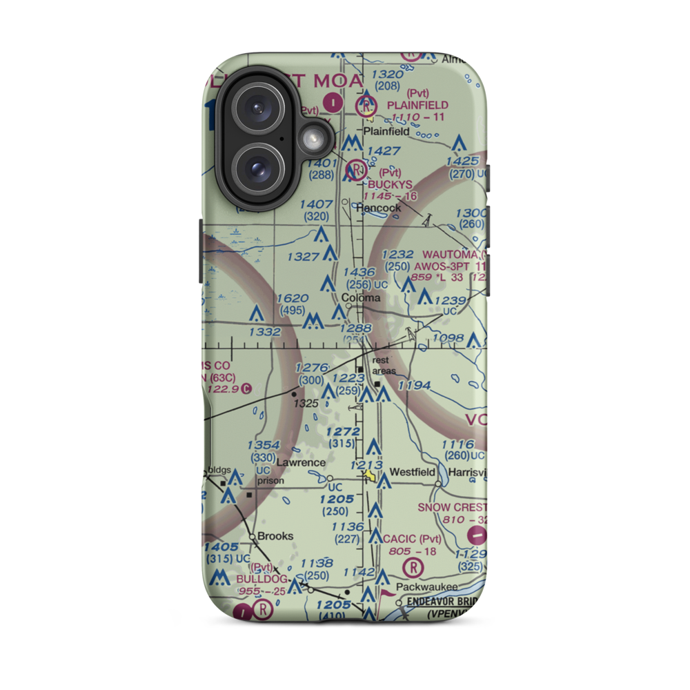Rox Airport (WS09) VFR Sectional  Tough iPhone Case iPhone 16 Plus model shown
