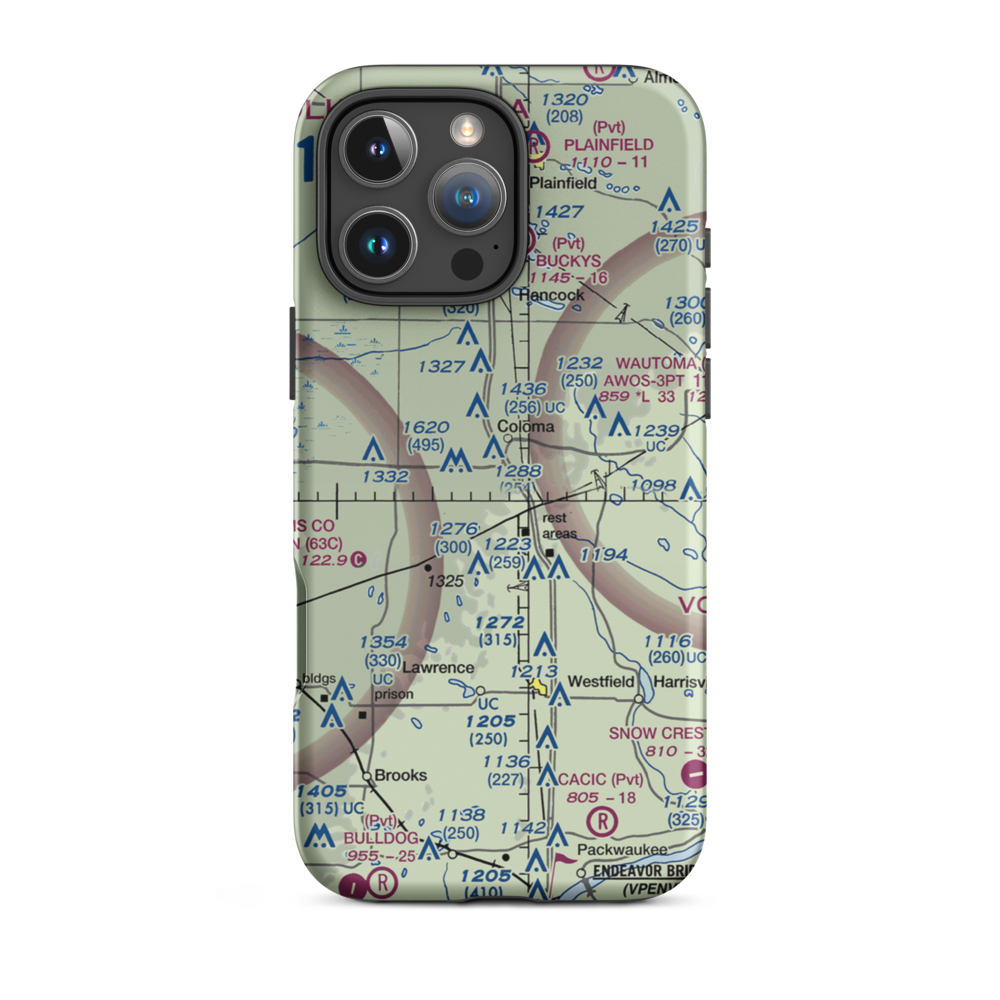 Rox Airport (WS09) VFR Sectional  Tough iPhone Case iPhone 16 Pro Max model shown