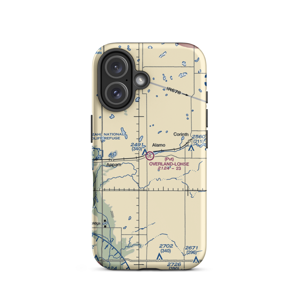 Roy Lohse Airport (NA92) VFR Sectional  Tough iPhone Case iPhone 16 model shown