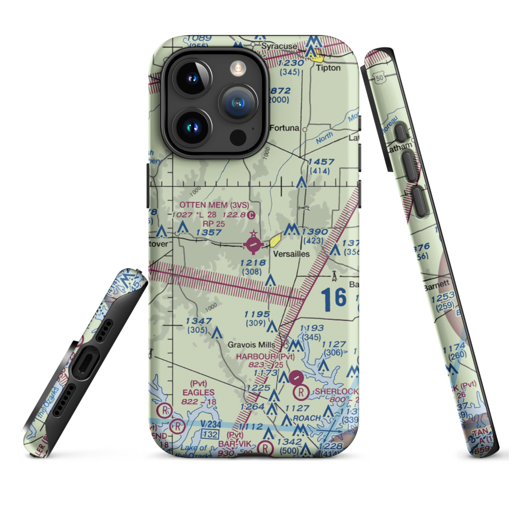 Roy Otten Memorial Airfield (3VS) VFR Sectional  Tough iPhone Case iPhone 15 Pro Max model shown