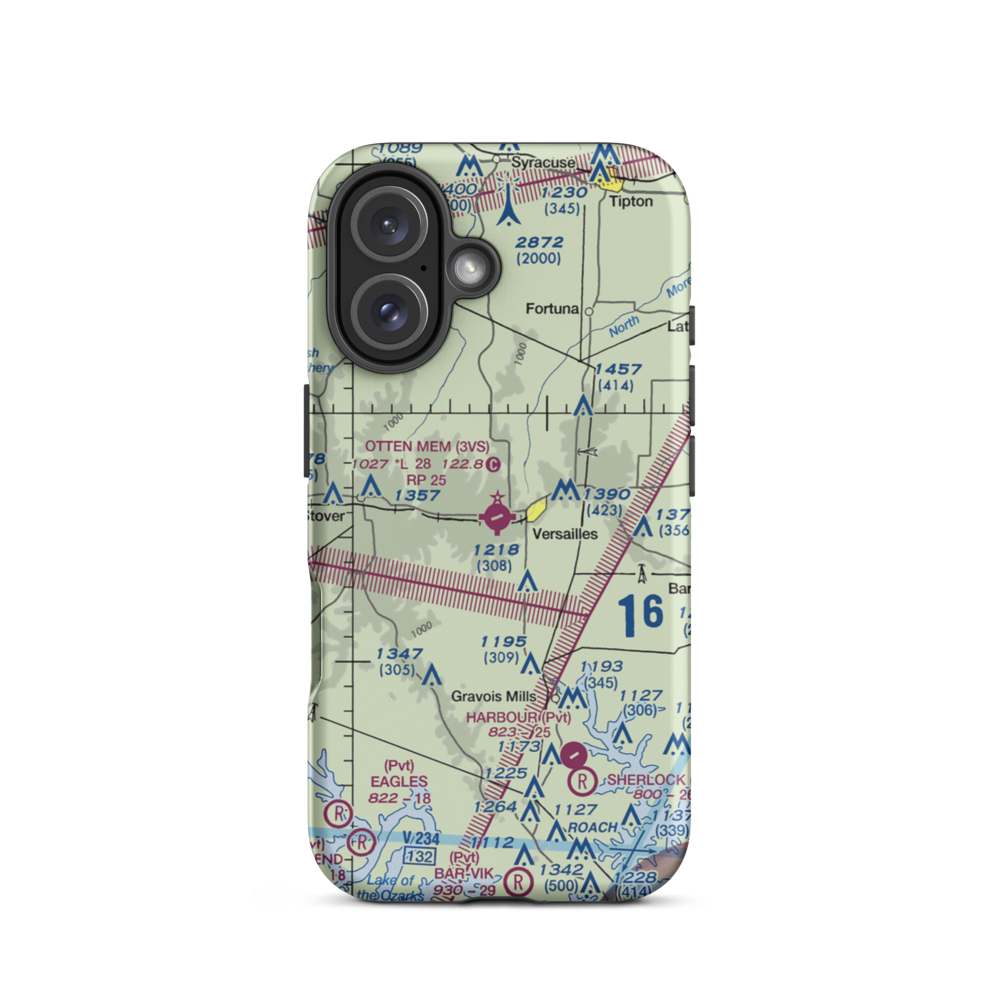 Roy Otten Memorial Airfield (3VS) VFR Sectional  Tough iPhone Case iPhone 16 model shown