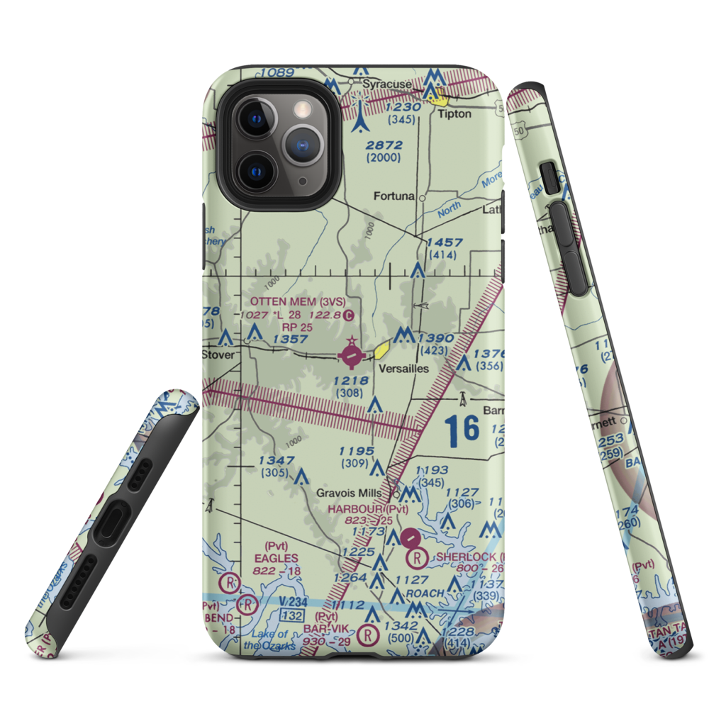 Roy Otten Memorial Airfield (3VS) VFR Sectional  Tough iPhone Case iPhone 11 Pro Max model shown