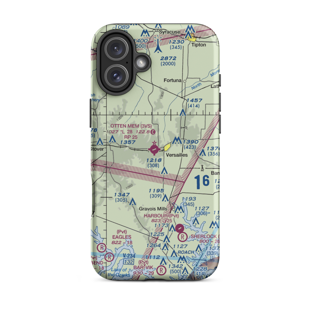 Roy Otten Memorial Airfield (3VS) VFR Sectional  Tough iPhone Case iPhone 16 Plus model shown