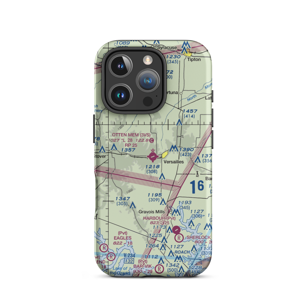 Roy Otten Memorial Airfield (3VS) VFR Sectional  Tough iPhone Case iPhone 16 Pro model shown