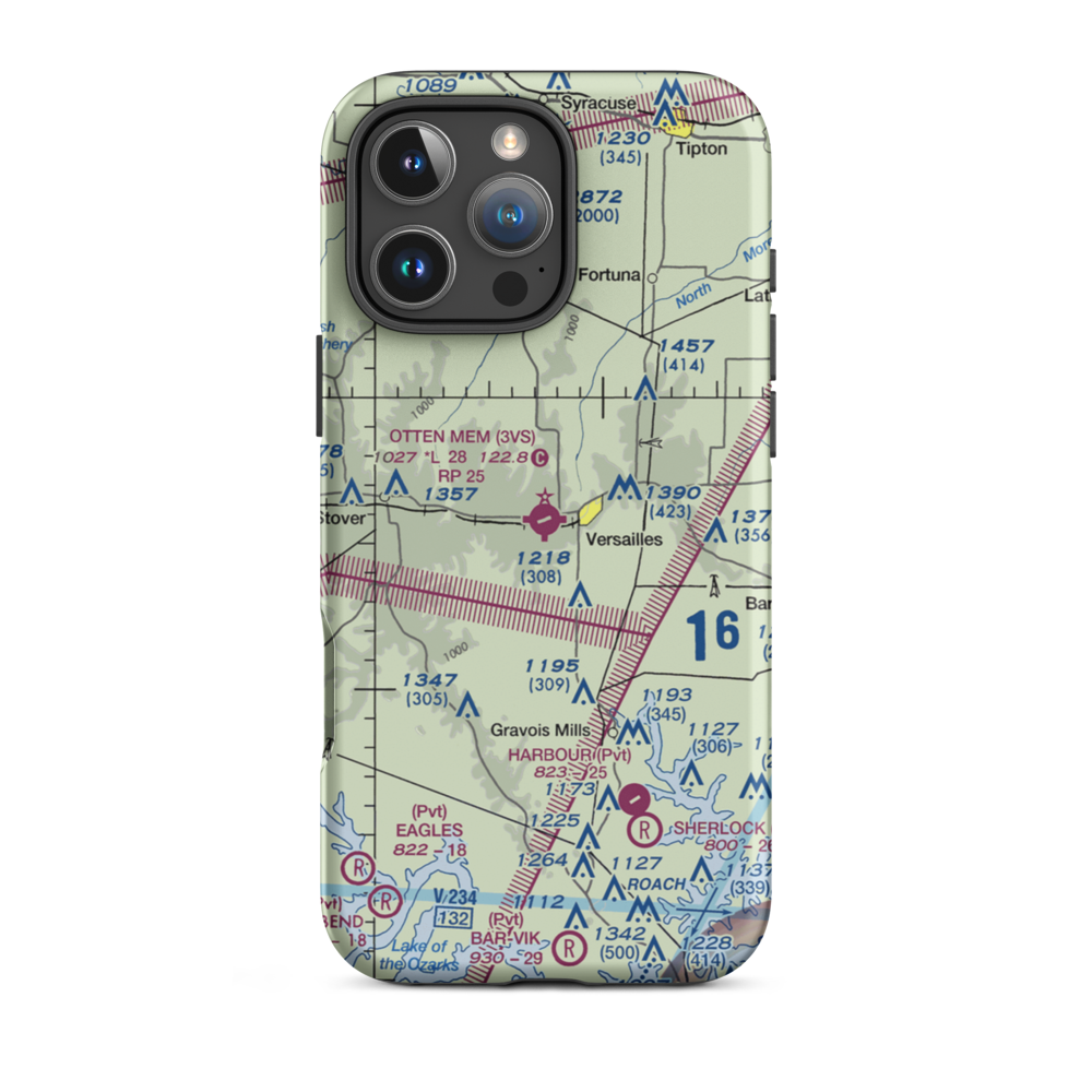 Roy Otten Memorial Airfield (3VS) VFR Sectional  Tough iPhone Case iPhone 16 Pro Max model shown