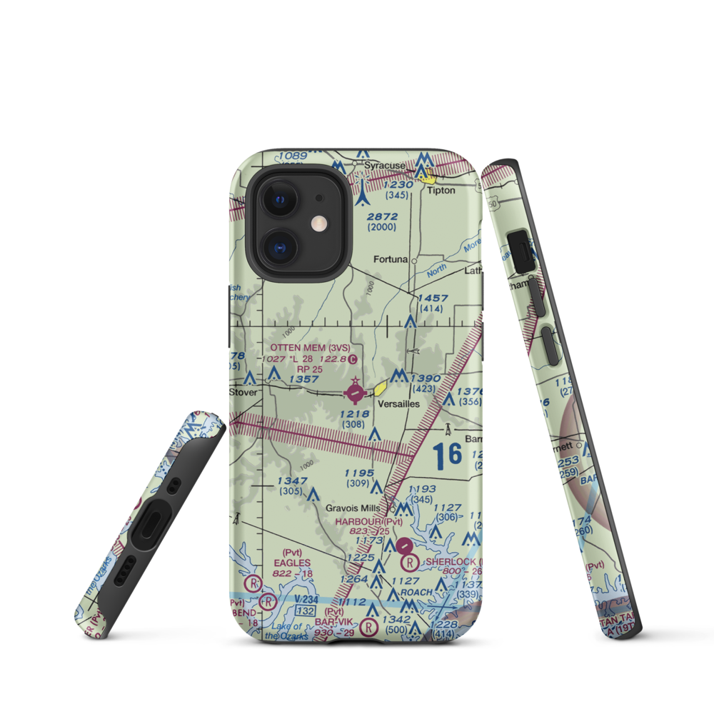 Roy Otten Memorial Airfield (3VS) VFR Sectional  Tough iPhone Case iPhone 12 mini model shown