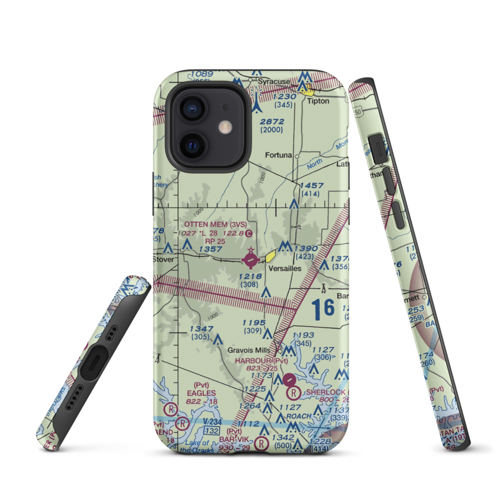 Roy Otten Memorial Airfield (3VS) VFR Sectional  Tough iPhone Case iPhone 12 model shown