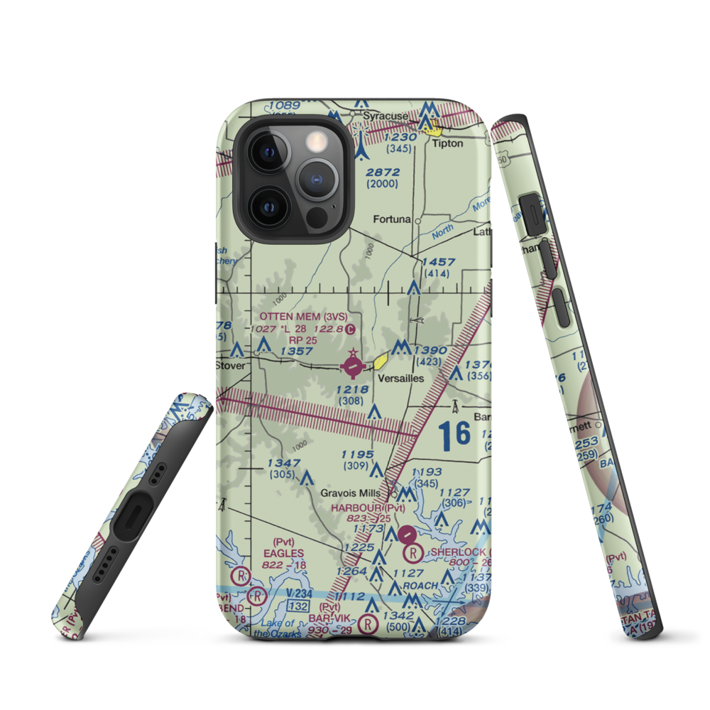 Roy Otten Memorial Airfield (3VS) VFR Sectional  Tough iPhone Case iPhone 12 Pro model shown