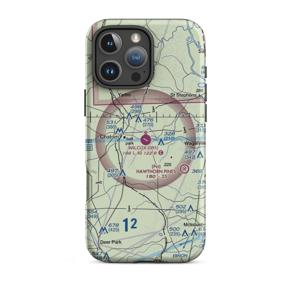 Roy Wilcox Airport (5R1) VFR Sectional  Tough iPhone Case iPhone 16 Pro Max model shown