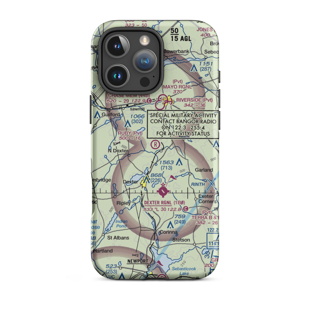 Ruby Field (ME32) VFR Sectional  Tough iPhone Case iPhone 16 Pro Max model shown