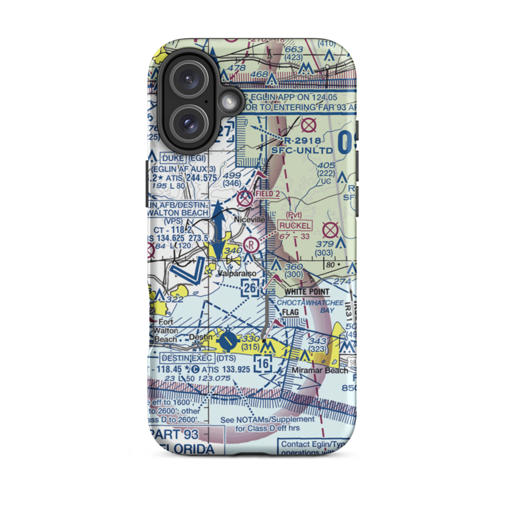 Ruckel Airport (FL17) VFR Sectional  Tough iPhone Case iPhone 16 Plus model shown