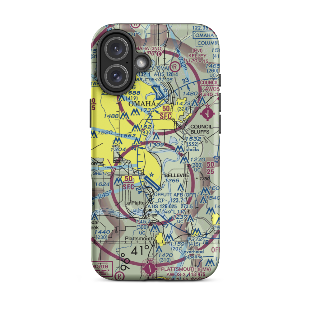 Ruckl Airport (IA35) VFR Sectional  Tough iPhone Case iPhone 16 Plus model shown