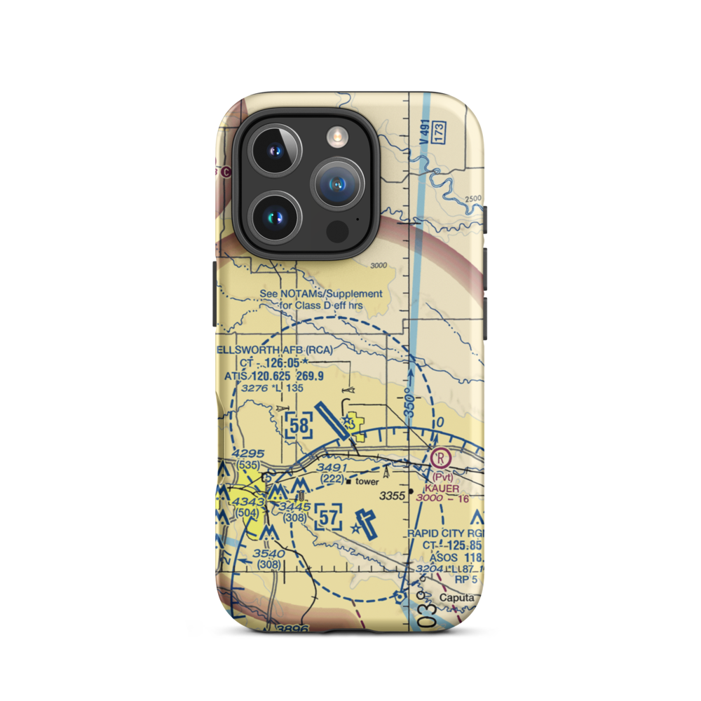 Running Colors Airport (3SD6) VFR Sectional  Tough iPhone Case iPhone 16 Pro model shown