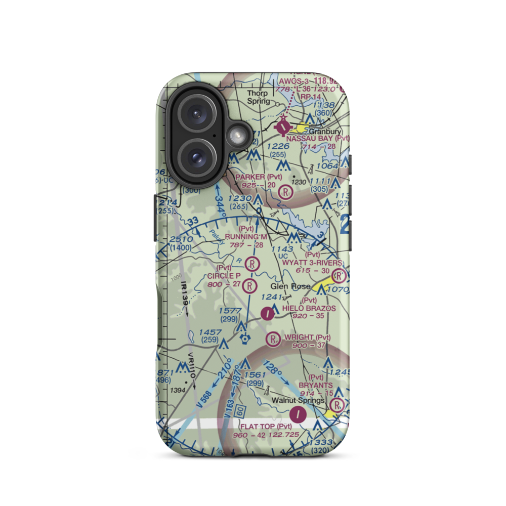 Running M Ranch Airport (09TE) VFR Sectional  Tough iPhone Case iPhone 16 model shown