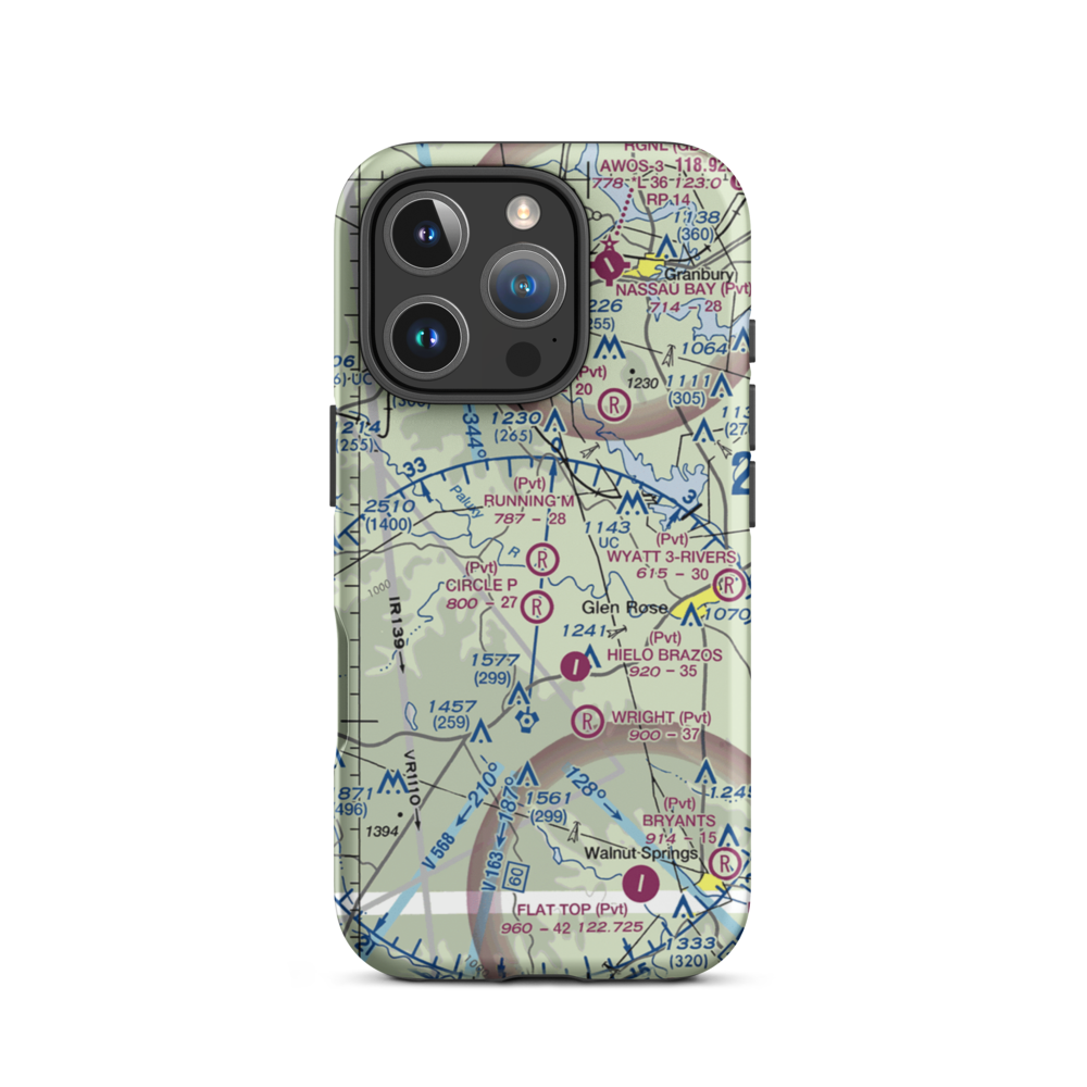 Running M Ranch Airport (09TE) VFR Sectional  Tough iPhone Case iPhone 16 Pro model shown