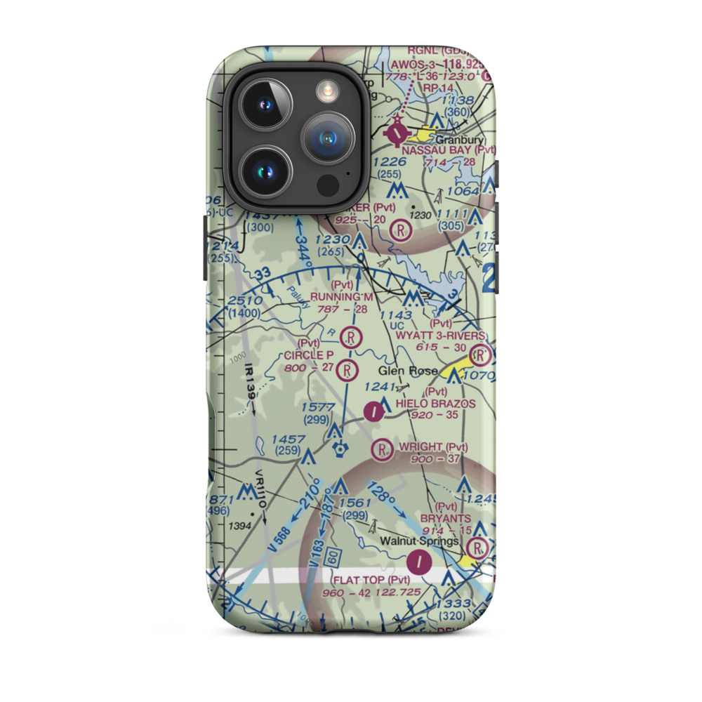 Running M Ranch Airport (09TE) VFR Sectional  Tough iPhone Case iPhone 16 Pro Max model shown