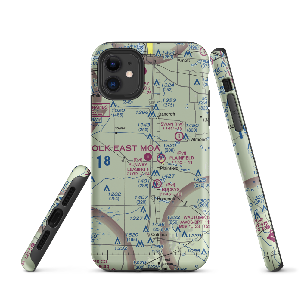 Runway Leasing Inc Nr 1 Airport (8WI2) VFR Sectional  Tough iPhone Case iPhone 11 model shown