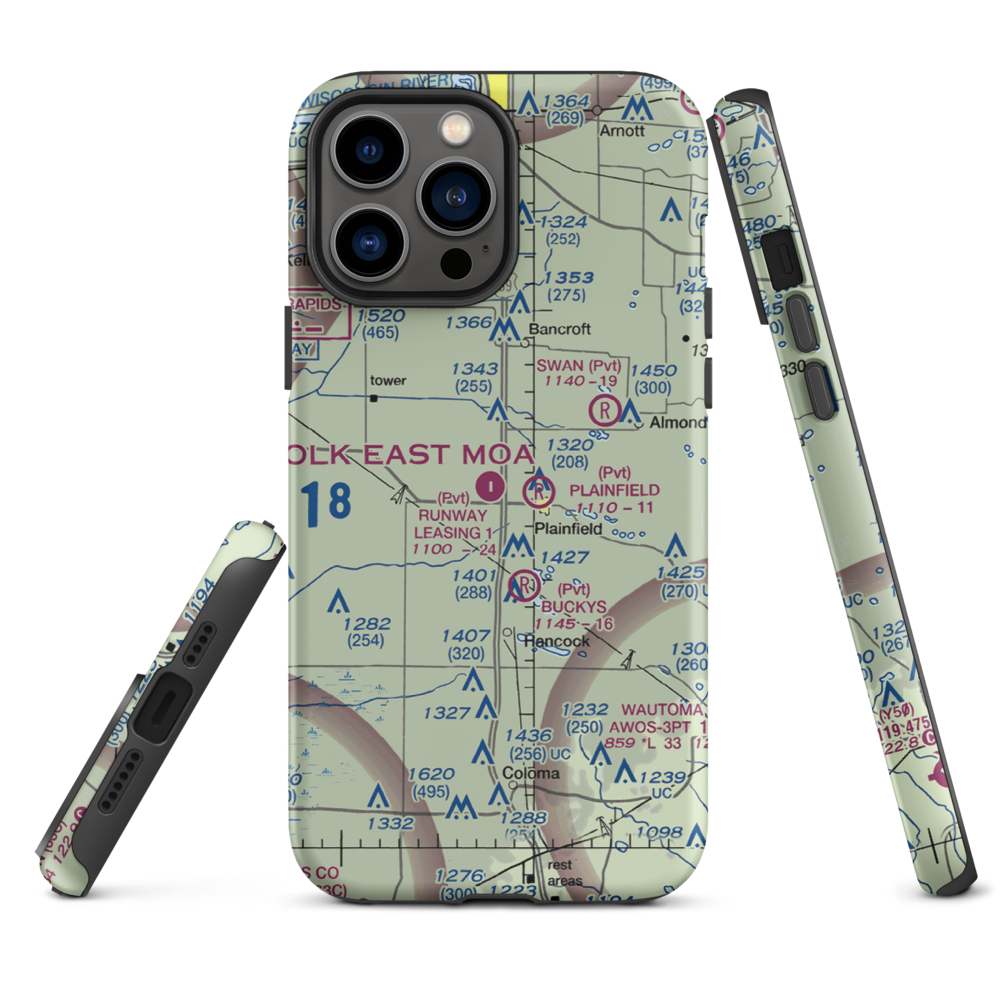 Runway Leasing Inc Nr 1 Airport (8WI2) VFR Sectional  Tough iPhone Case iPhone 13 Pro Max model shown